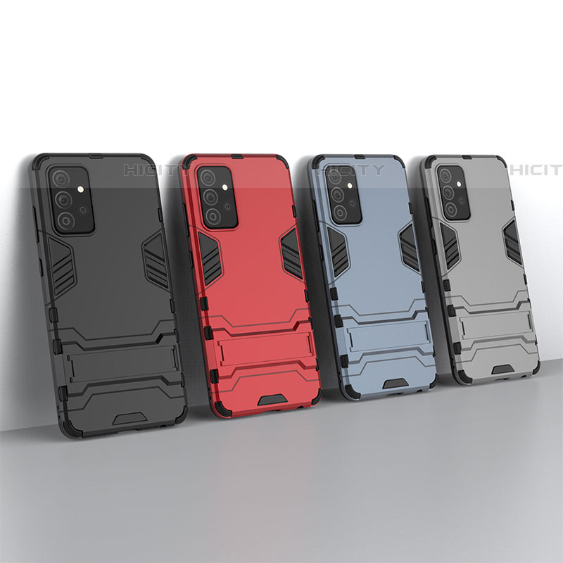 Coque Contour Silicone et Plastique Housse Etui Mat avec Support T01 pour Samsung Galaxy A72 4G Plus