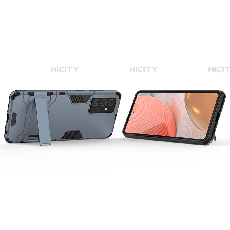 Coque Contour Silicone et Plastique Housse Etui Mat avec Support T01 pour Samsung Galaxy A72 4G Plus