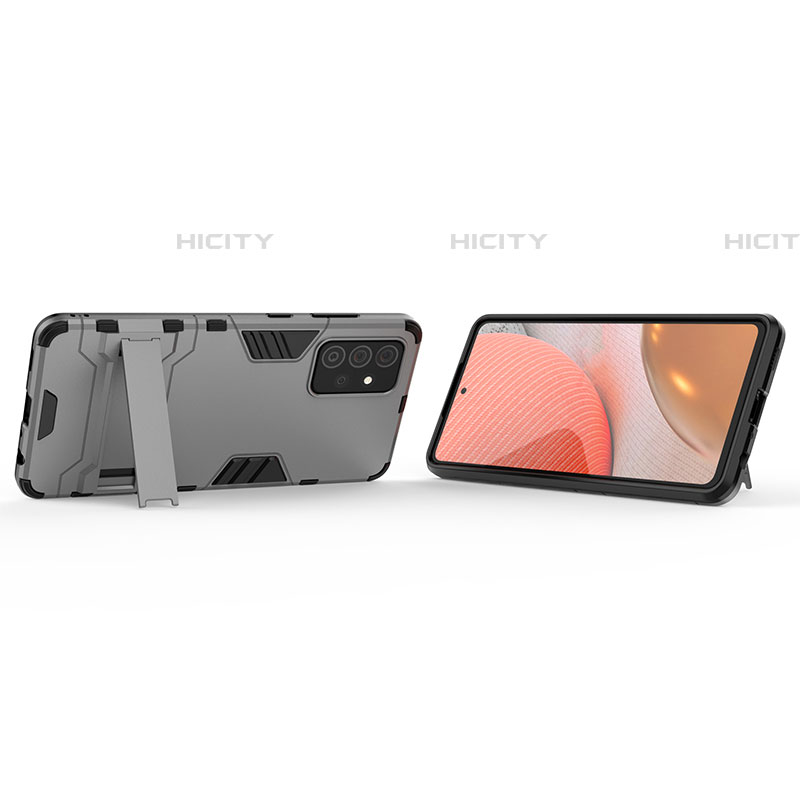 Coque Contour Silicone et Plastique Housse Etui Mat avec Support T01 pour Samsung Galaxy A72 5G Plus