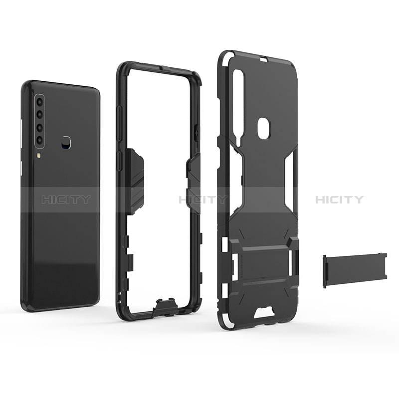 Coque Contour Silicone et Plastique Housse Etui Mat avec Support T01 pour Samsung Galaxy A9 (2018) A920 Plus