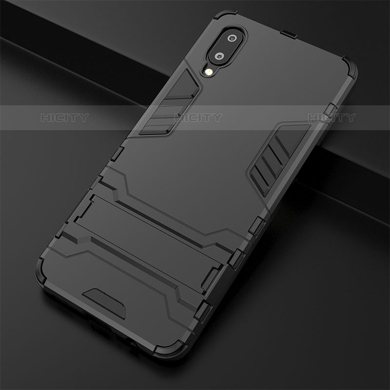 Coque Contour Silicone et Plastique Housse Etui Mat avec Support T01 pour Samsung Galaxy M02 Plus