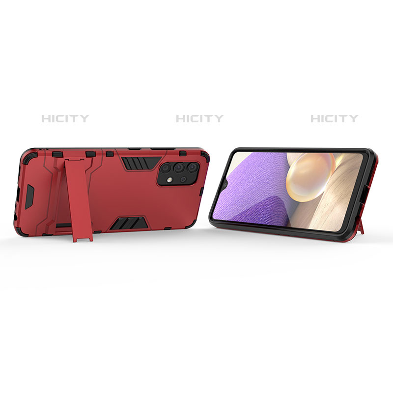 Coque Contour Silicone et Plastique Housse Etui Mat avec Support T01 pour Samsung Galaxy M32 5G Plus