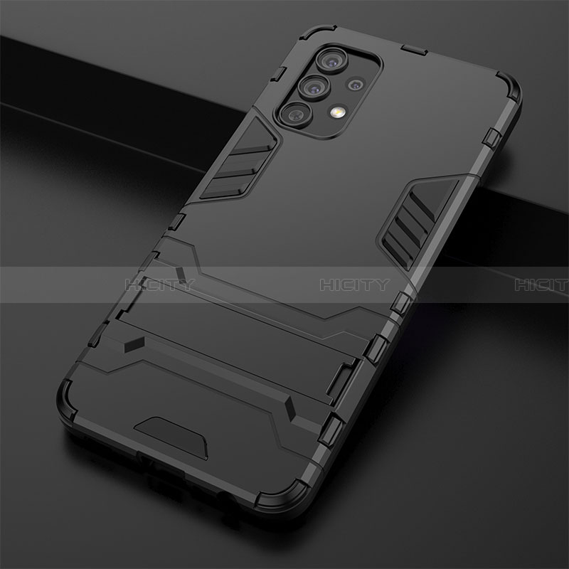 Coque Contour Silicone et Plastique Housse Etui Mat avec Support T02 pour Samsung Galaxy A32 4G Plus