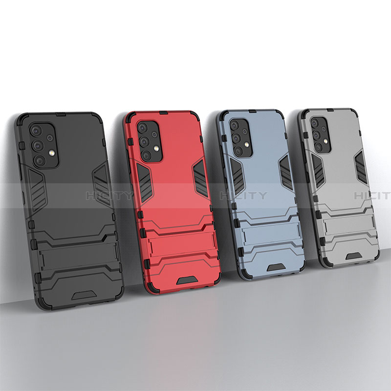 Coque Contour Silicone et Plastique Housse Etui Mat avec Support T02 pour Samsung Galaxy A32 4G Plus