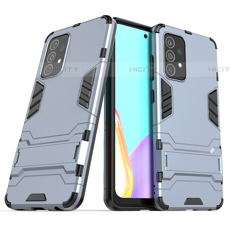 Coque Contour Silicone et Plastique Housse Etui Mat avec Support T02 pour Samsung Galaxy A52 4G Plus