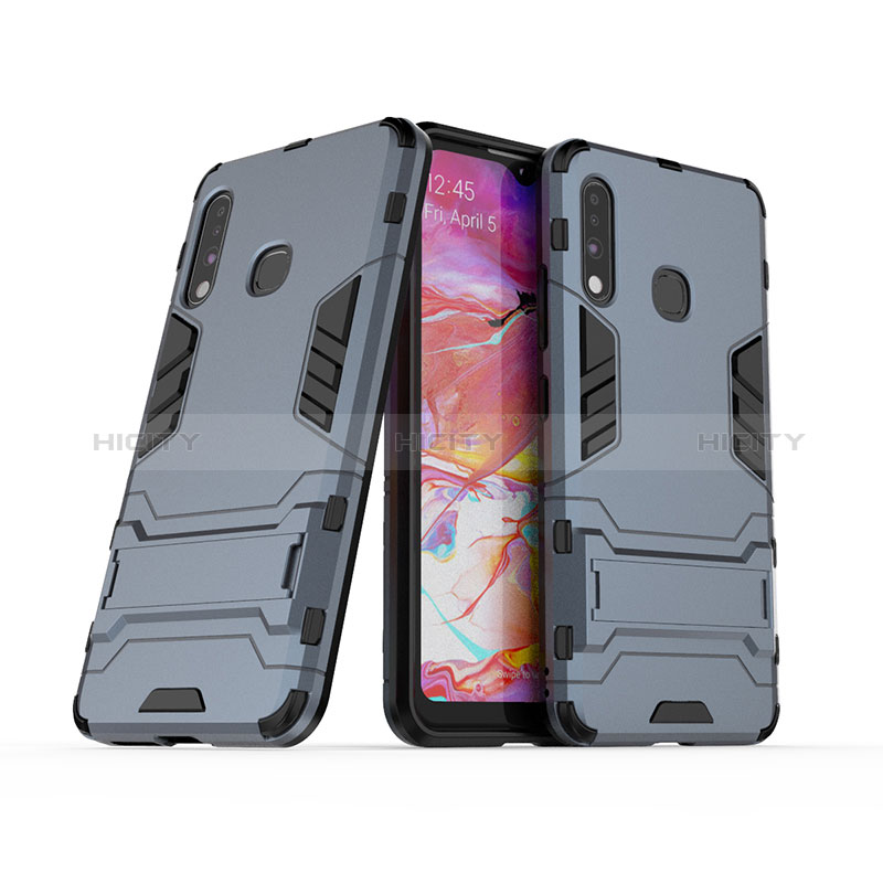 Coque Contour Silicone et Plastique Housse Etui Mat avec Support T02 pour Samsung Galaxy A70E Plus