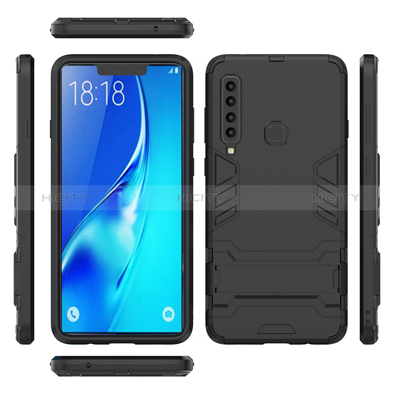 Coque Contour Silicone et Plastique Housse Etui Mat avec Support T02 pour Samsung Galaxy A9 Star Pro Plus