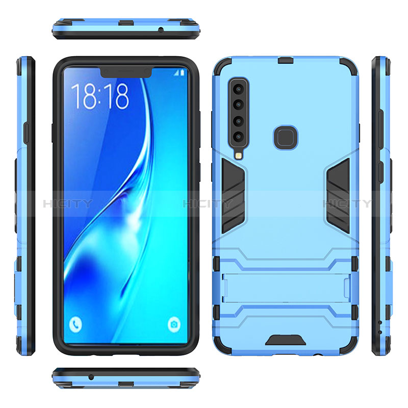 Coque Contour Silicone et Plastique Housse Etui Mat avec Support T02 pour Samsung Galaxy A9s Plus