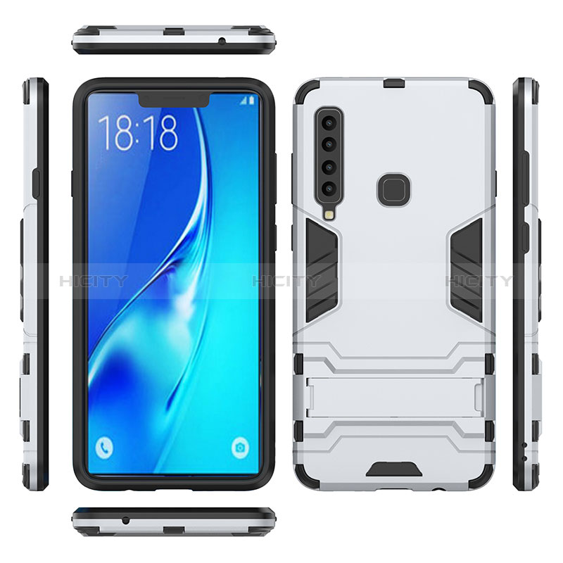 Coque Contour Silicone et Plastique Housse Etui Mat avec Support T02 pour Samsung Galaxy A9s Plus