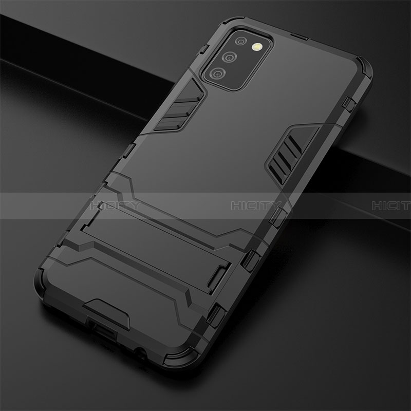 Coque Contour Silicone et Plastique Housse Etui Mat avec Support T02 pour Samsung Galaxy F02S SM-E025F Plus