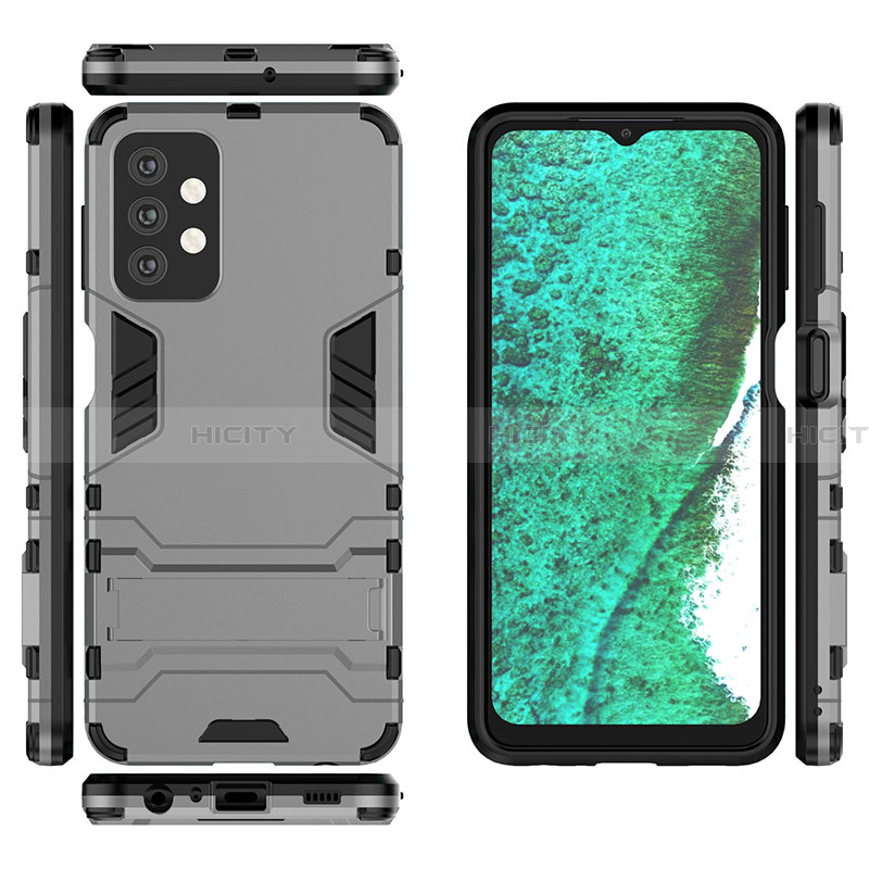 Coque Contour Silicone et Plastique Housse Etui Mat avec Support T03 pour Samsung Galaxy A32 4G Plus