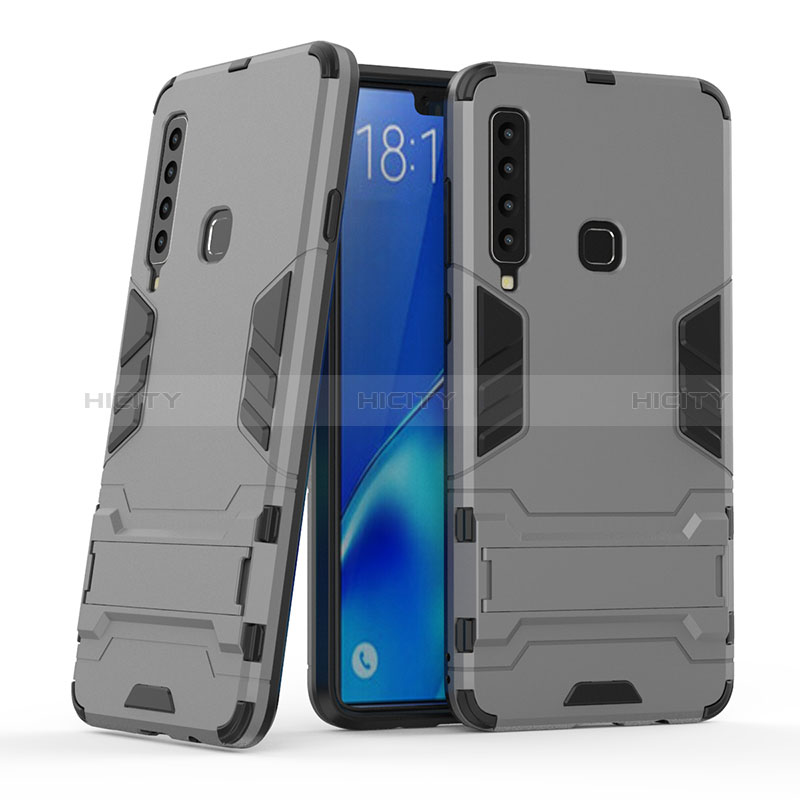 Coque Contour Silicone et Plastique Housse Etui Mat avec Support T03 pour Samsung Galaxy A9 (2018) A920 Plus