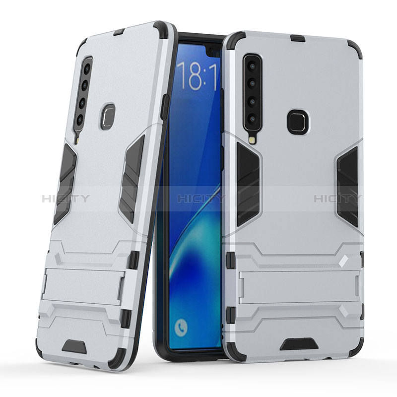 Coque Contour Silicone et Plastique Housse Etui Mat avec Support T03 pour Samsung Galaxy A9 (2018) A920 Plus