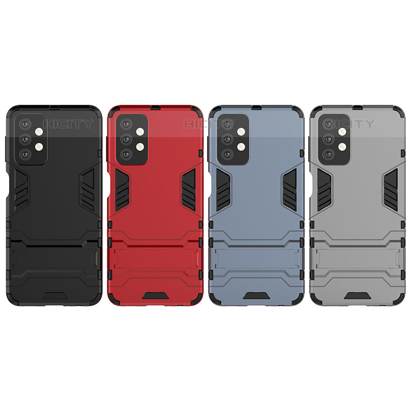 Coque Contour Silicone et Plastique Housse Etui Mat avec Support T03 pour Samsung Galaxy M32 5G Plus