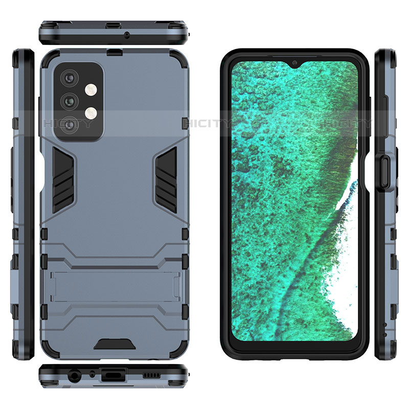 Coque Contour Silicone et Plastique Housse Etui Mat avec Support T03 pour Samsung Galaxy M32 5G Plus