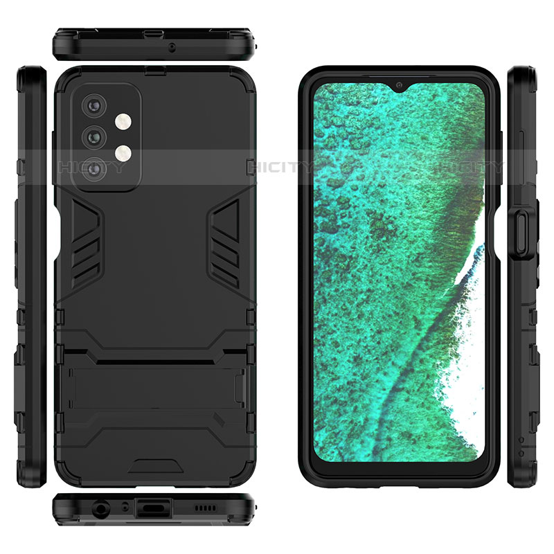 Coque Contour Silicone et Plastique Housse Etui Mat avec Support T03 pour Samsung Galaxy M32 5G Plus