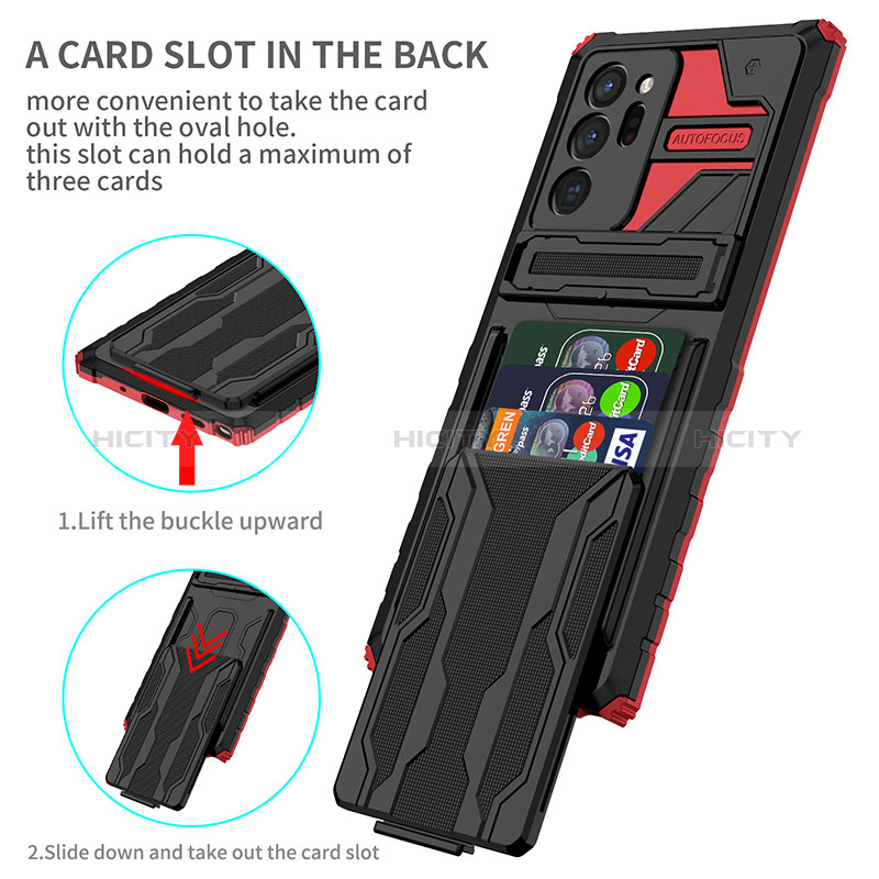 Coque Contour Silicone et Plastique Housse Etui Mat avec Support YF1 pour Samsung Galaxy Note 20 Ultra 5G Plus