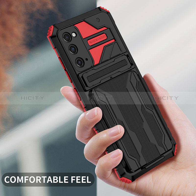 Coque Contour Silicone et Plastique Housse Etui Mat avec Support YF1 pour Samsung Galaxy S20 FE 5G Plus