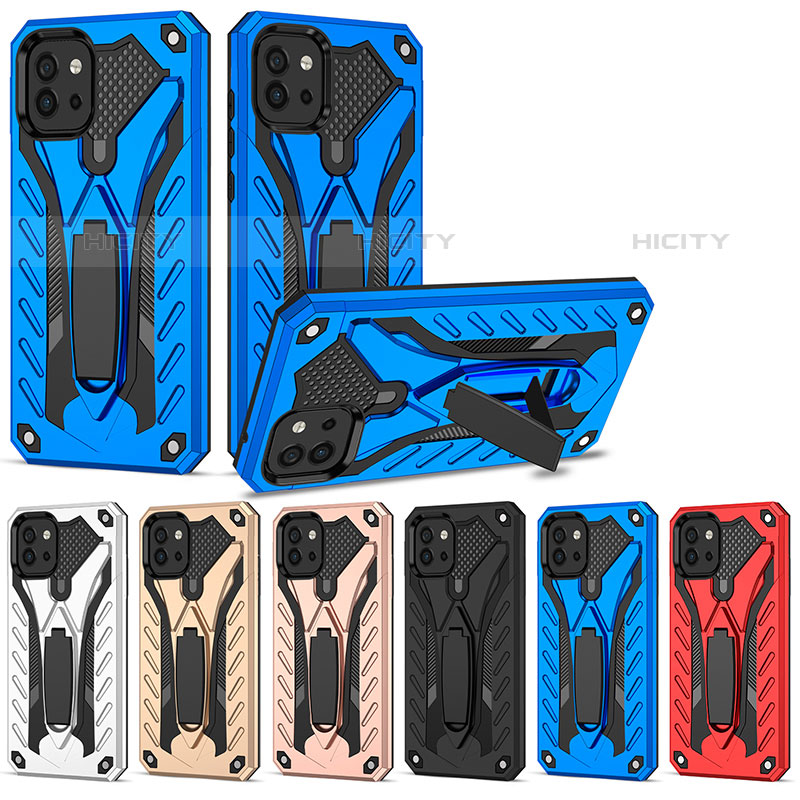 Coque Contour Silicone et Plastique Housse Etui Mat avec Support YF2 pour Samsung Galaxy A03 Plus