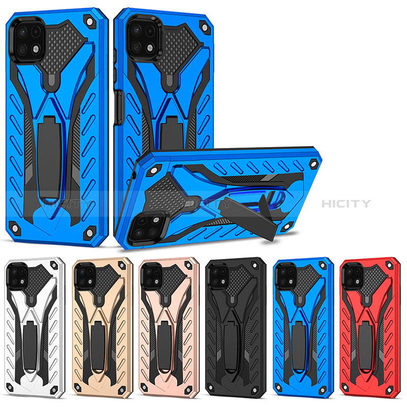 Coque Contour Silicone et Plastique Housse Etui Mat avec Support YF2 pour Samsung Galaxy A22s 5G Plus