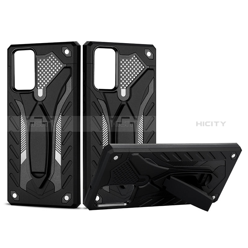 Coque Contour Silicone et Plastique Housse Etui Mat avec Support YF2 pour Samsung Galaxy Note 20 5G Noir Plus