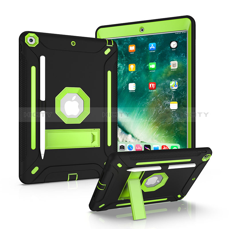 Coque Contour Silicone et Plastique Housse Etui Mat avec Support YJ1 pour Apple iPad 10.2 (2019) Plus