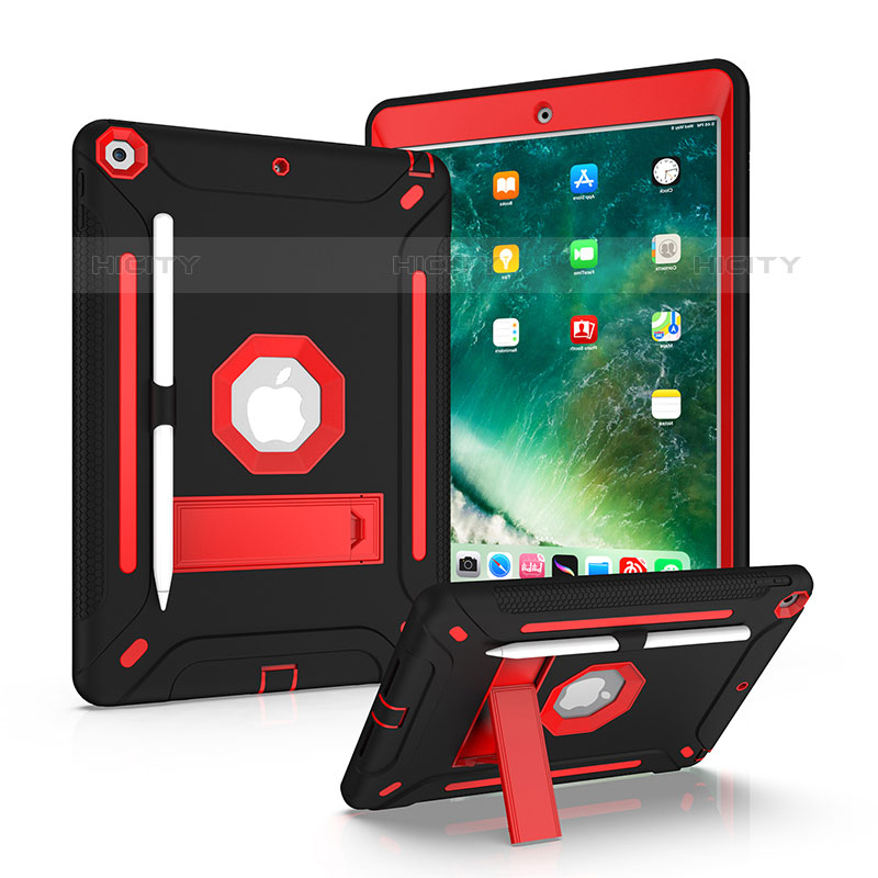 Coque Contour Silicone et Plastique Housse Etui Mat avec Support YJ1 pour Apple iPad 10.2 (2020) Plus