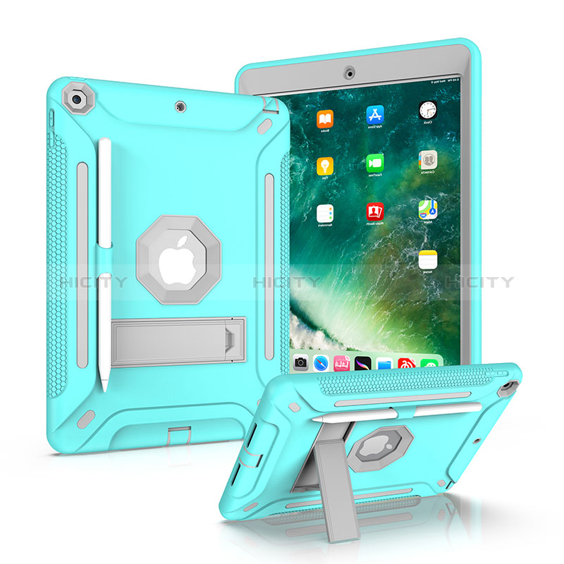 Coque Contour Silicone et Plastique Housse Etui Mat avec Support YJ2 pour Apple iPad 10.2 (2019) Plus