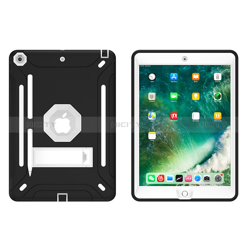 Coque Contour Silicone et Plastique Housse Etui Mat avec Support YJ2 pour Apple iPad 10.2 (2019) Plus