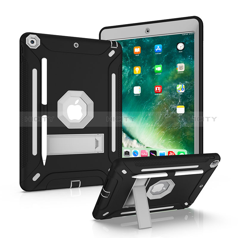 Coque Contour Silicone et Plastique Housse Etui Mat avec Support YJ2 pour Apple iPad 10.2 (2021) Plus