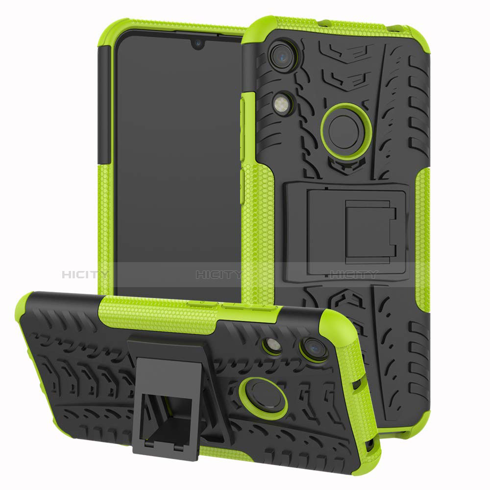 Coque Contour Silicone et Plastique Housse Etui Mat avec Support Z01 pour Huawei Honor 8A Vert Plus