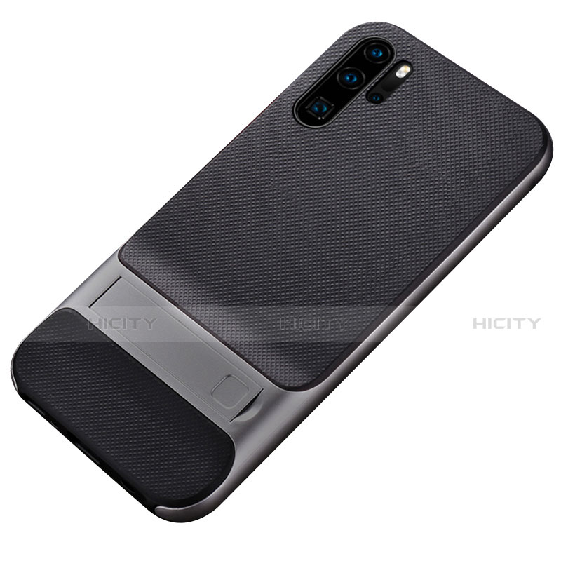 Coque Contour Silicone et Plastique Housse Etui Mat avec Support Z01 pour Huawei P30 Pro New Edition Gris Plus