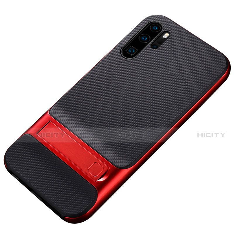 Coque Contour Silicone et Plastique Housse Etui Mat avec Support Z01 pour Huawei P30 Pro New Edition Rouge Plus