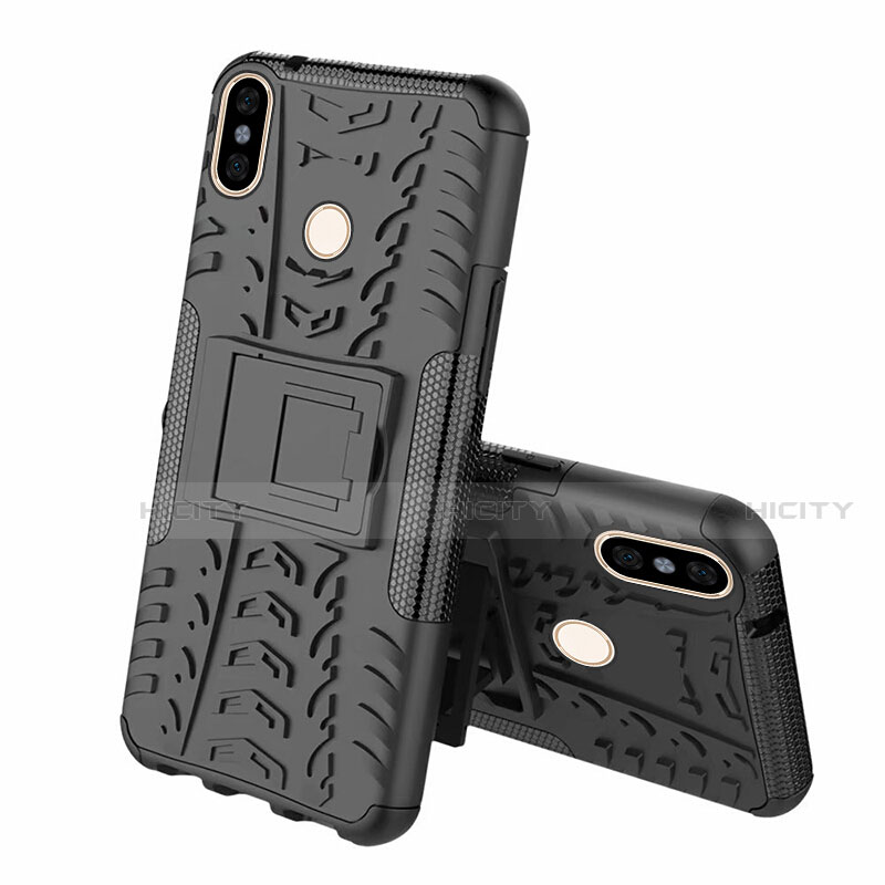 Coque Contour Silicone et Plastique Housse Etui Mat avec Support Z01 pour Xiaomi Mi 8 Plus