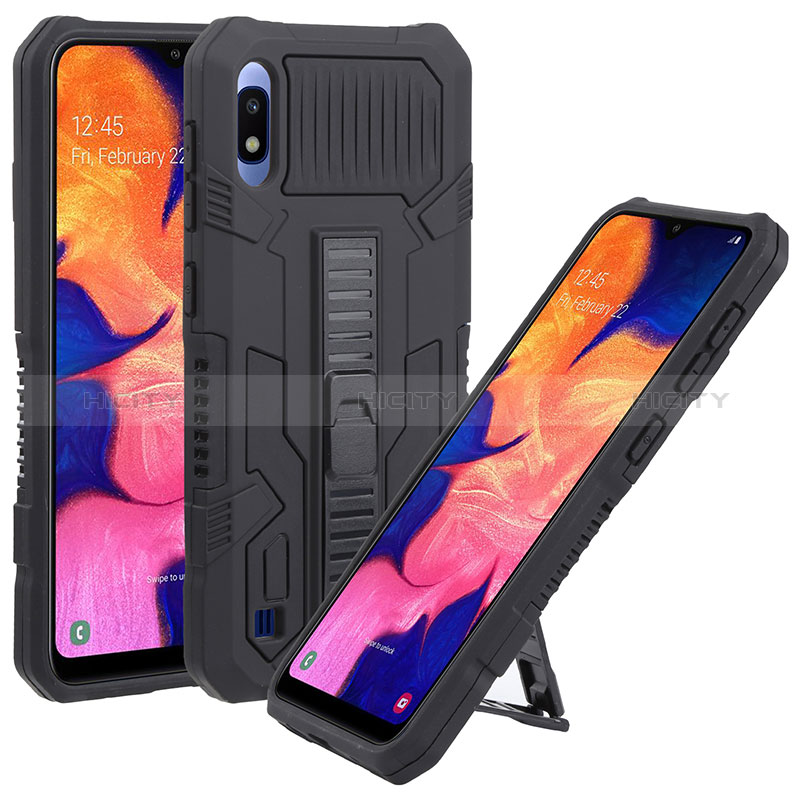 Coque Contour Silicone et Plastique Housse Etui Mat avec Support ZJ1 pour Samsung Galaxy A10 Plus