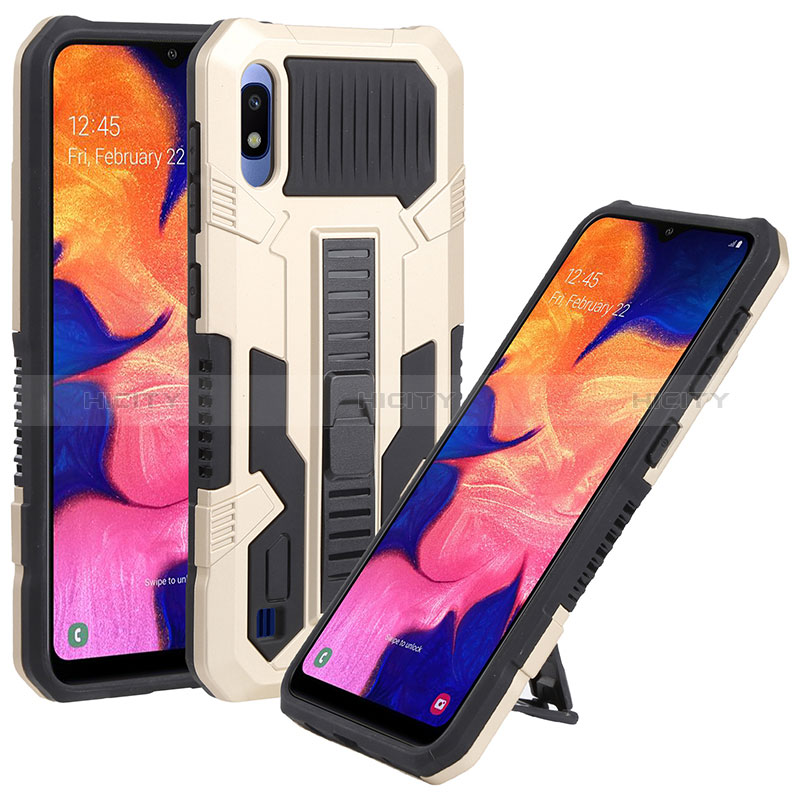 Coque Contour Silicone et Plastique Housse Etui Mat avec Support ZJ1 pour Samsung Galaxy A10 Plus