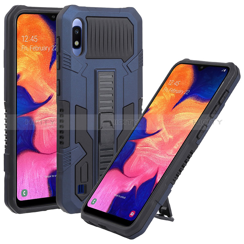 Coque Contour Silicone et Plastique Housse Etui Mat avec Support ZJ1 pour Samsung Galaxy A10 Plus