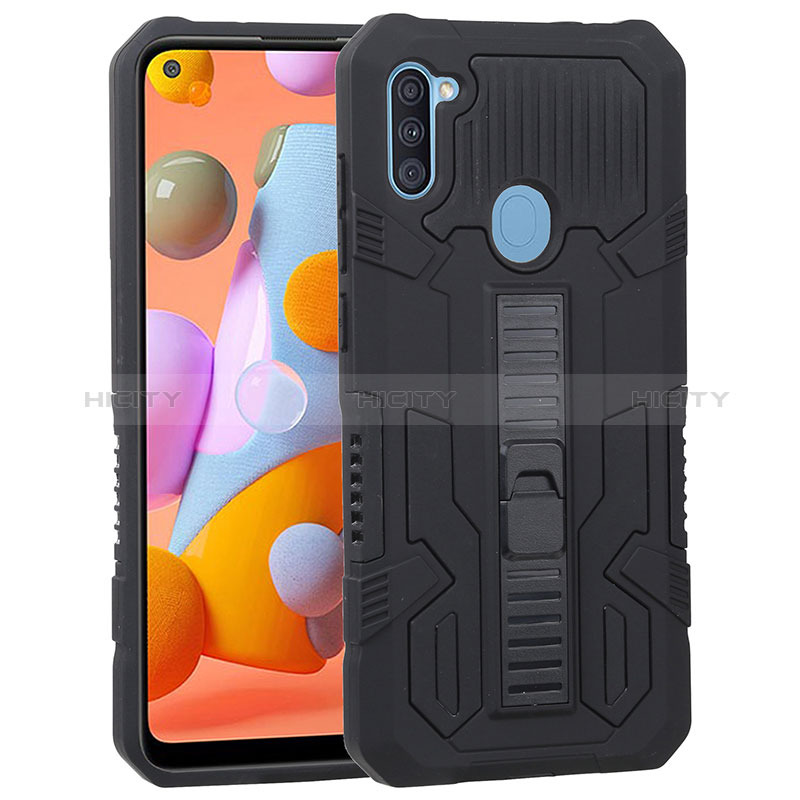 Coque Contour Silicone et Plastique Housse Etui Mat avec Support ZJ1 pour Samsung Galaxy A11 Plus