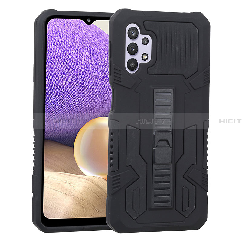 Coque Contour Silicone et Plastique Housse Etui Mat avec Support ZJ1 pour Samsung Galaxy A32 4G Plus