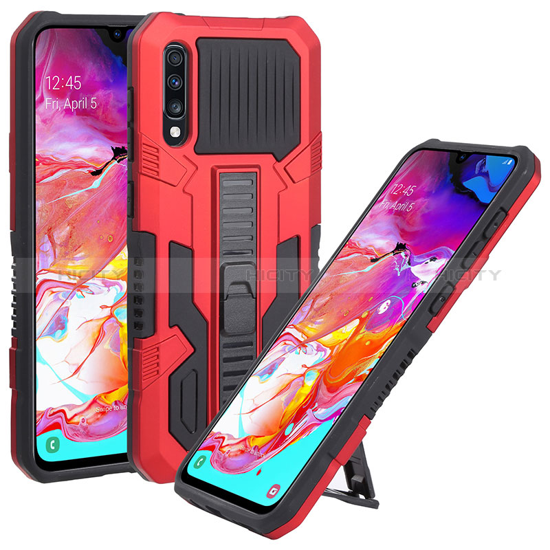 Coque Contour Silicone et Plastique Housse Etui Mat avec Support ZJ1 pour Samsung Galaxy A70S Plus