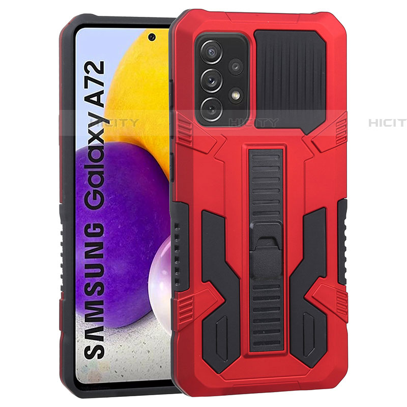 Coque Contour Silicone et Plastique Housse Etui Mat avec Support ZJ1 pour Samsung Galaxy A72 5G Plus