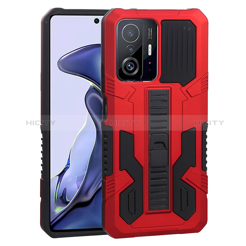 Coque Contour Silicone et Plastique Housse Etui Mat avec Support ZJ1 pour Xiaomi Mi 11T 5G Plus