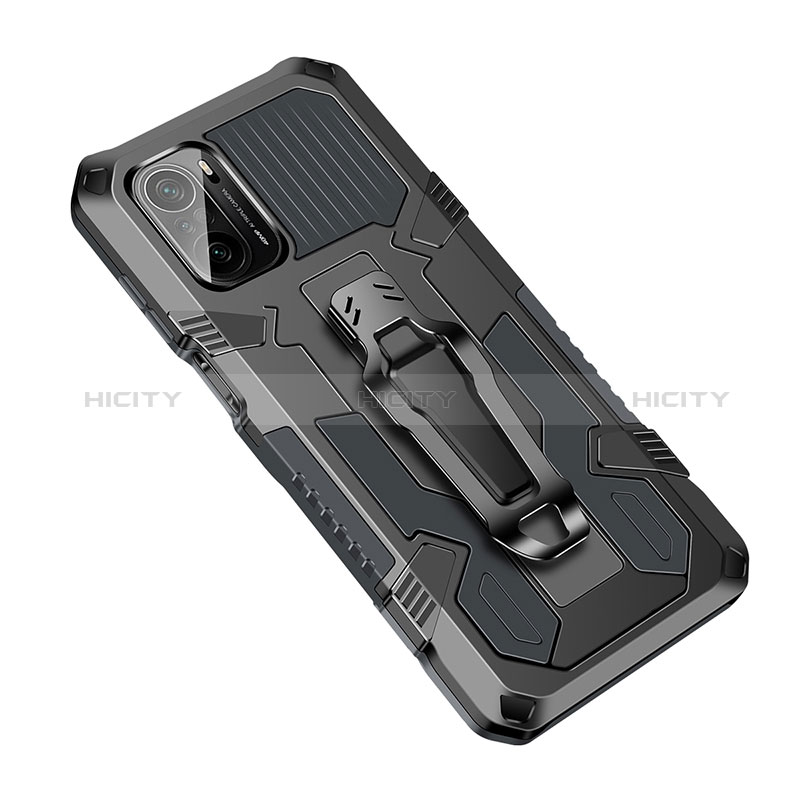 Coque Contour Silicone et Plastique Housse Etui Mat avec Support ZJ2 pour Xiaomi Mi 11X 5G Noir Plus