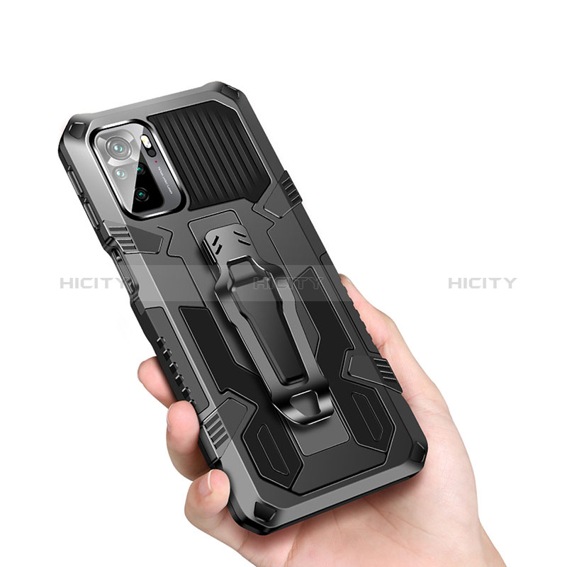 Coque Contour Silicone et Plastique Housse Etui Mat avec Support ZJ2 pour Xiaomi Poco M5S Plus