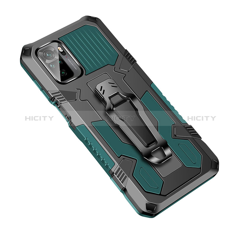 Coque Contour Silicone et Plastique Housse Etui Mat avec Support ZJ2 pour Xiaomi Poco M5S Vert Plus