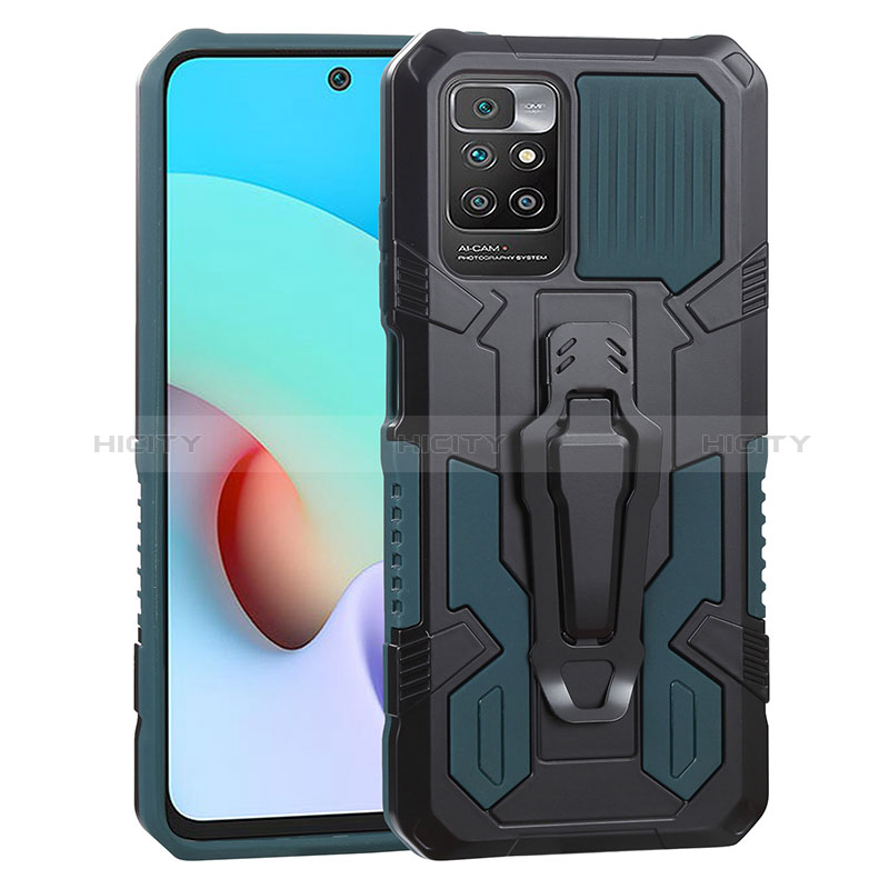 Coque Contour Silicone et Plastique Housse Etui Mat avec Support ZJ2 pour Xiaomi Redmi 10 (2022) Plus