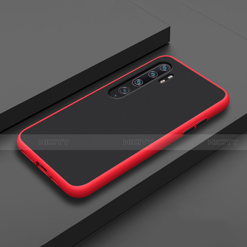 Coque Contour Silicone et Plastique Housse Etui Mat D01 pour Xiaomi Mi Note 10 Pro Rouge Plus