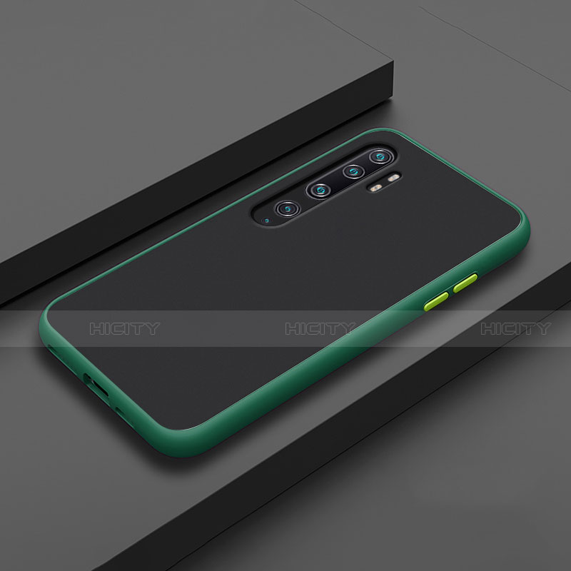 Coque Contour Silicone et Plastique Housse Etui Mat D01 pour Xiaomi Mi Note 10 Pro Vert Plus