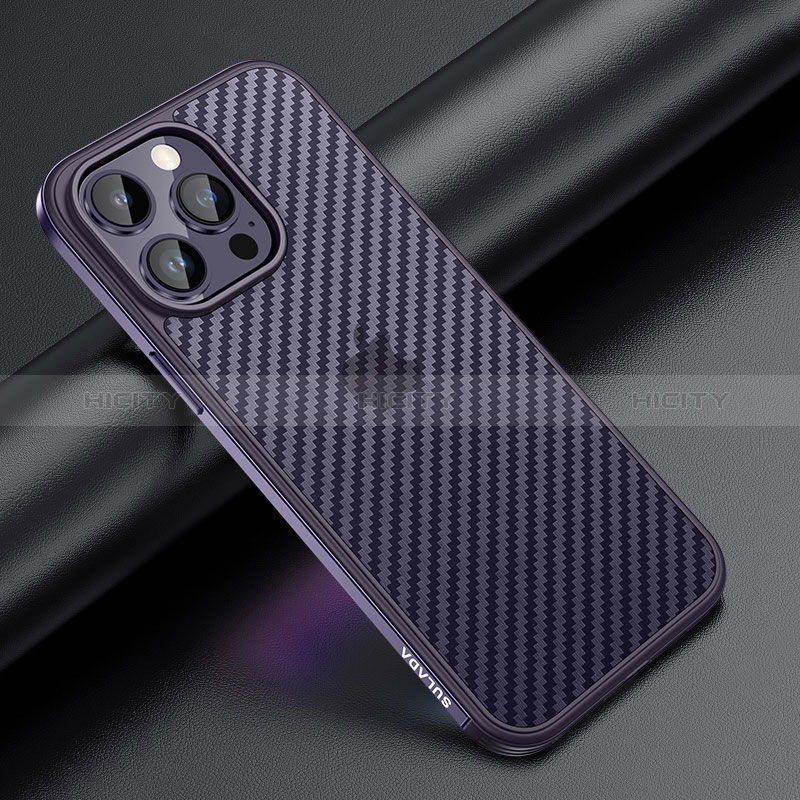 Coque Contour Silicone et Plastique Housse Etui Mat LD1 pour Apple iPhone 13 Pro Max Violet Plus