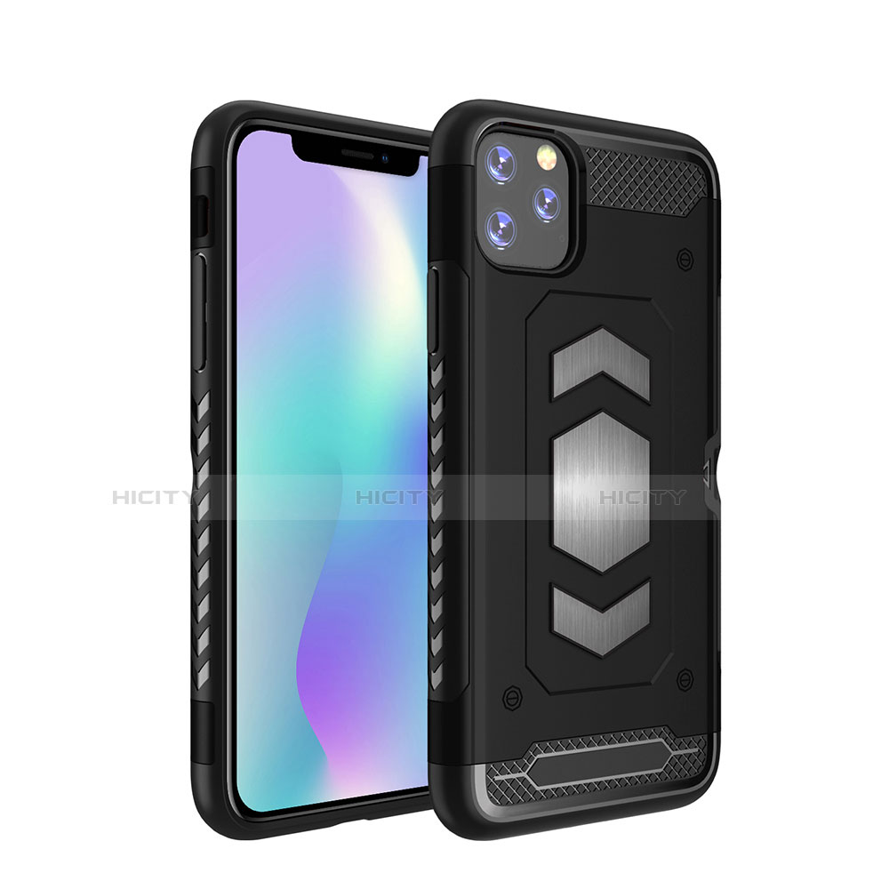 Coque Contour Silicone et Plastique Housse Etui Mat Magnetique Aimant pour Apple iPhone 11 Pro Max Noir Plus